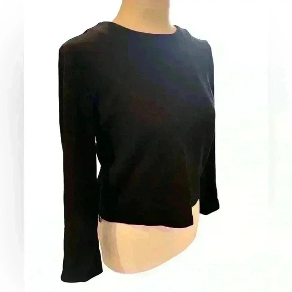 Alice + Olivia Tops - Alice + Olivia Women’s Viscose Long  Sleeve Cropped Top High Neck Black Small